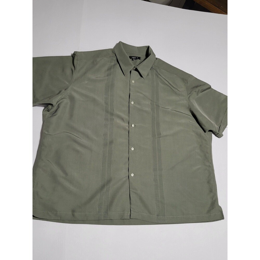(#11) claiborne mens Short Sleeve Button Up Shirt Size 3XL Green
